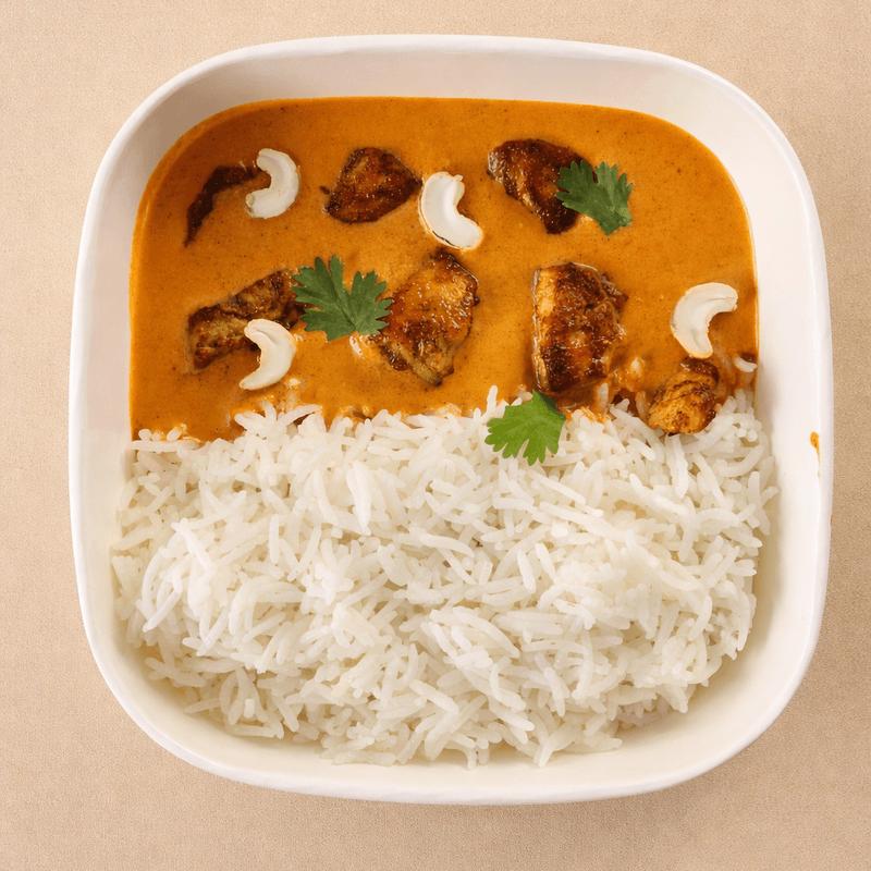 Butter Masala Chicken Curry With White Rice